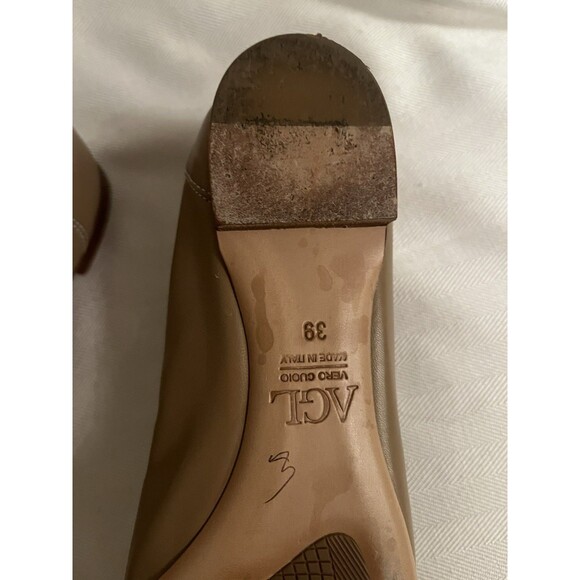 AGL Ballet Flats Patent Leather Monika Cap Toe Basi-Ghib-Gold Beige EU 39 US 9 - Picture 16 of 16